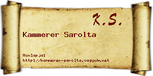Kammerer Sarolta névjegykártya
